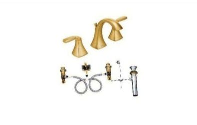 Moen Voss Brushed Gold Two-Handle 8 in. Widespread Bathroom Faucet Trim Kit, Valve Included T6905BG