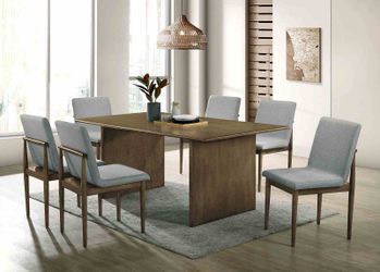 Solid Wood Mid-Century Modern Dining Table Set