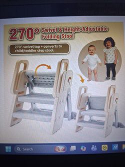 Very sturdy- Foldable Step Stool with Safety lock and Safety Rail for Toddlers