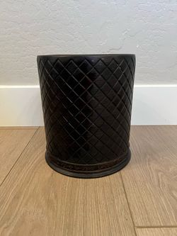 10” Tall Heavy Bronze Metal Trash Can- Wastebasket - Trash Bin