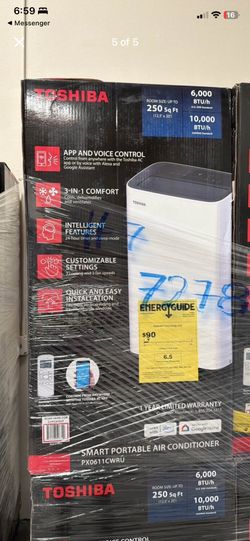 6,000 (DOE) BTU Portable Air Conditioner Cools 250 Sq. Ft. with Dehumidifier and Remote Control in White