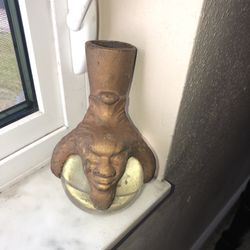 Four.Large Antique 6” Cast Iron Claw and & 3” Glass Ball Foot Terminals w/Mythological Face.