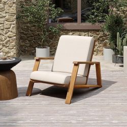 Last one for sale Smeb Lounge Chair Outdoor with Cushions, Acacia Wood Adirondack Chair