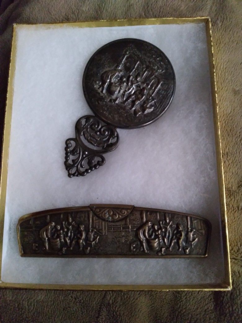 Antique Comb And Mirror