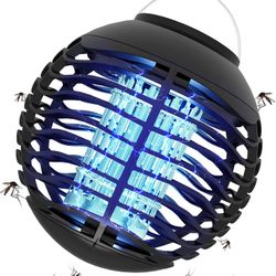 Bug Zapper, Electric Mosquito Zappers for Outdoor and Indoor 3000V/5W Waterproof Fly Trap Portable Standing or Hanging for Home Backyard Patio(Black)