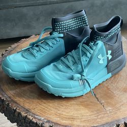 Under Armour Turquoise Athletic Mid-Top Sneakers