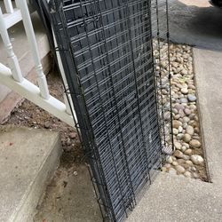 Folding Dog Crate With Tray Inside