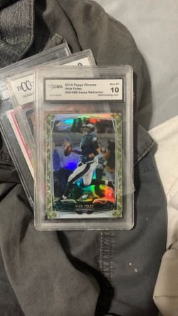 2014 Topps chrome Nick Foles gym 10 camo refractor # 499