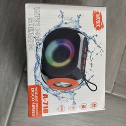 Music A-718 Wireless Speaker, USB, TF Card, TWS, Black Orange