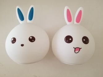 LED color changing cute bunny night (pink or blue)