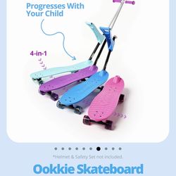 Ookkie Skateboard Blue - Learner Skateboard 
