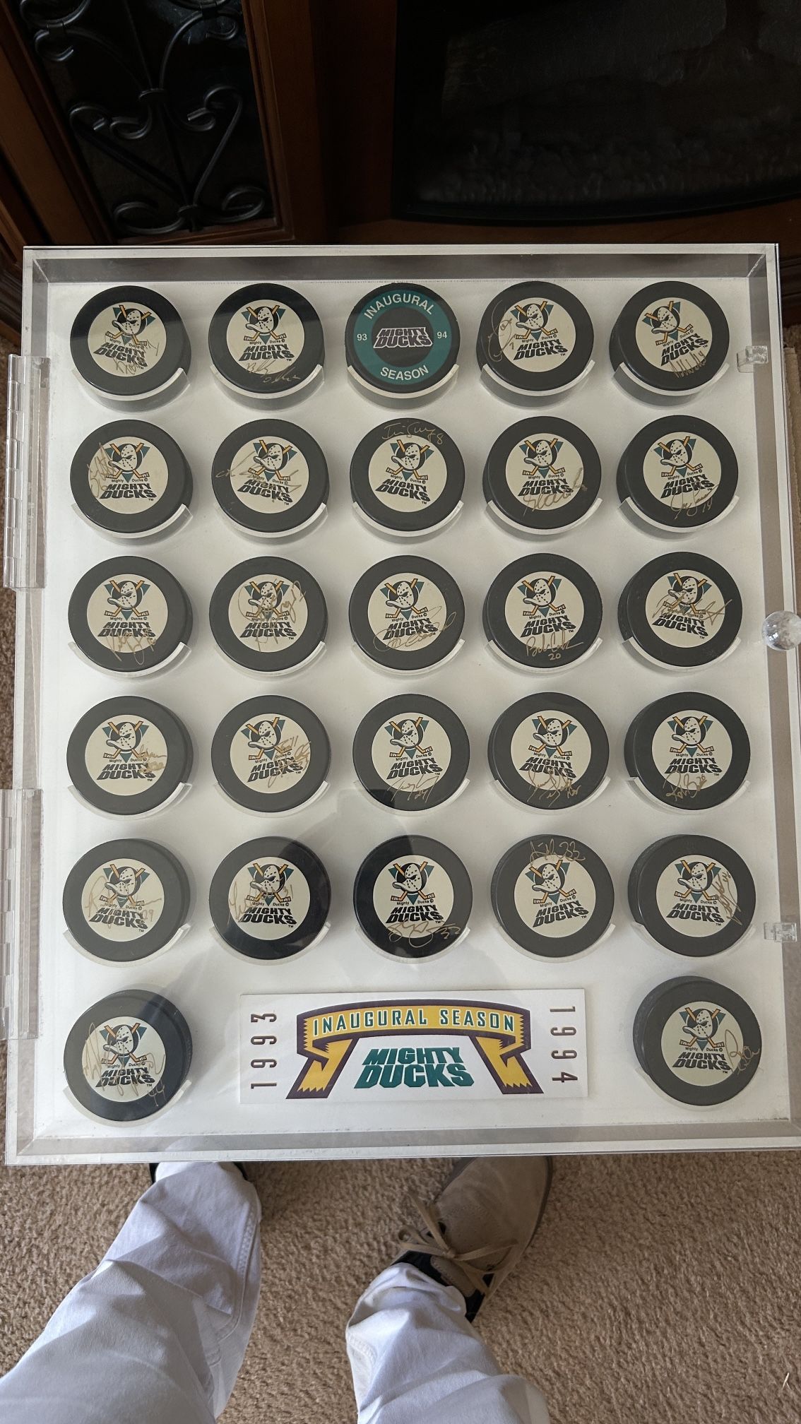 27 Mighty Duck Pucks Signed (1(contact info removed))