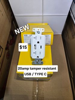 New 20amp USB / type C  Receptacles only $15 each