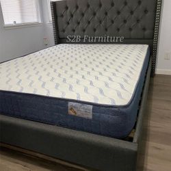 Full Grey Button Frame With Orthopedic Matres!!!!