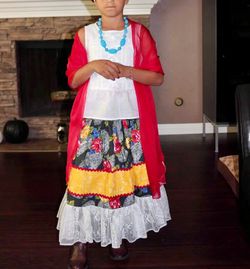 Floral Frida Khalo Skirt