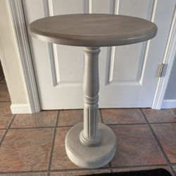 Gray Wooden Accent Table 18” across x 26” h