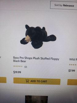 Bass Pro Shops stuffed fluffy black bear