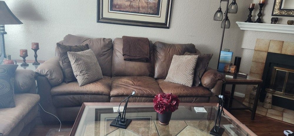 Leather Couch & Love Seat