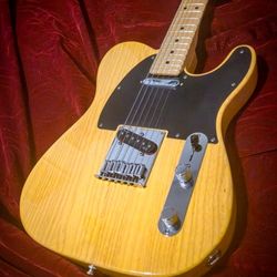 Deluxe Fender Telecaster 2015 Ash Electric Guitar Black Guard With S1 Switch