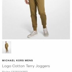 New Mens Michael Kors Logo Cotton Terry Joggers Sweatpants Pants Bottoms Size 2x Xxl Pantalon De Hombre Nuevo Tamanio  2x Olive Green Men Jogger  