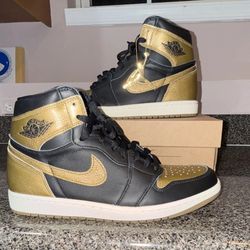 Jordan Air Jordan 1 Retro High OG Black Gold High Top Sneaker Men