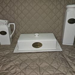 3 PCS Thl  Farmhouse-style White Ceramic