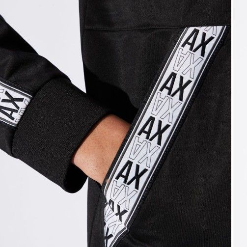 Armani Exchange A|x Mens Full Zip Up Track Jacket Sweatshirt Tape Logo