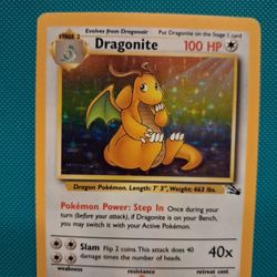 1999 base set Dragonite Holo Pokémon card