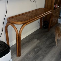 Vintage Bentwood Console Table – 58” Sofa Table