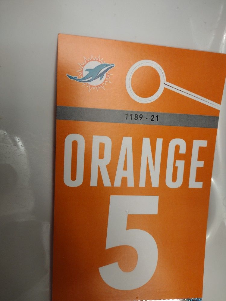 Vikings Vs Dolphins Orange Parking Pass