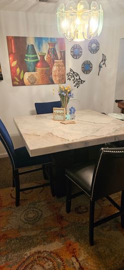 Marble dining set with 4 chairs