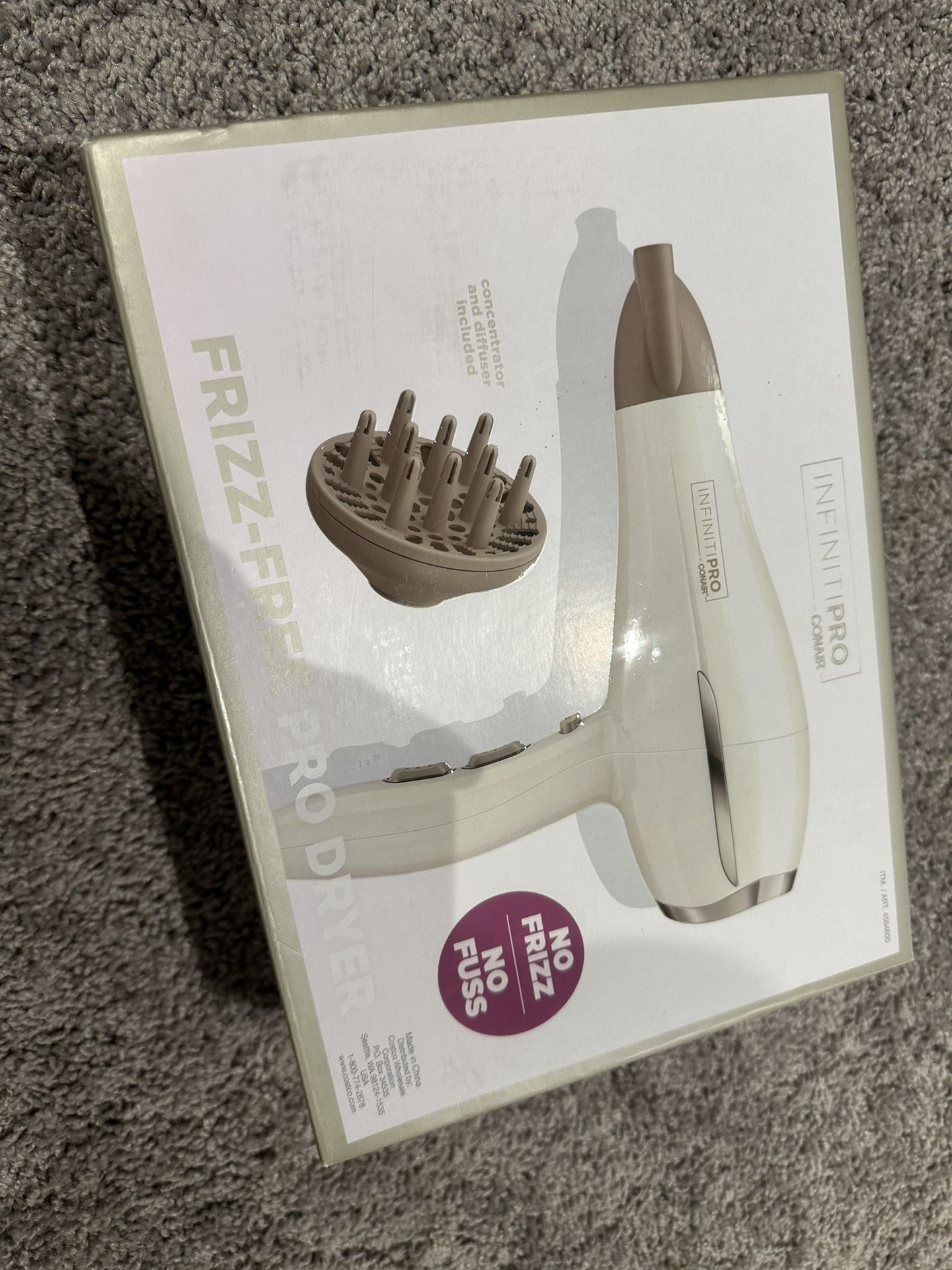 NEW INFINITIPRO BY CONAIR Frizz Free Pro Hair Dryer ~ 2x the Shine - 3x the