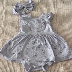 Hello Kitty Purple Baby Dress With Matching Headband 