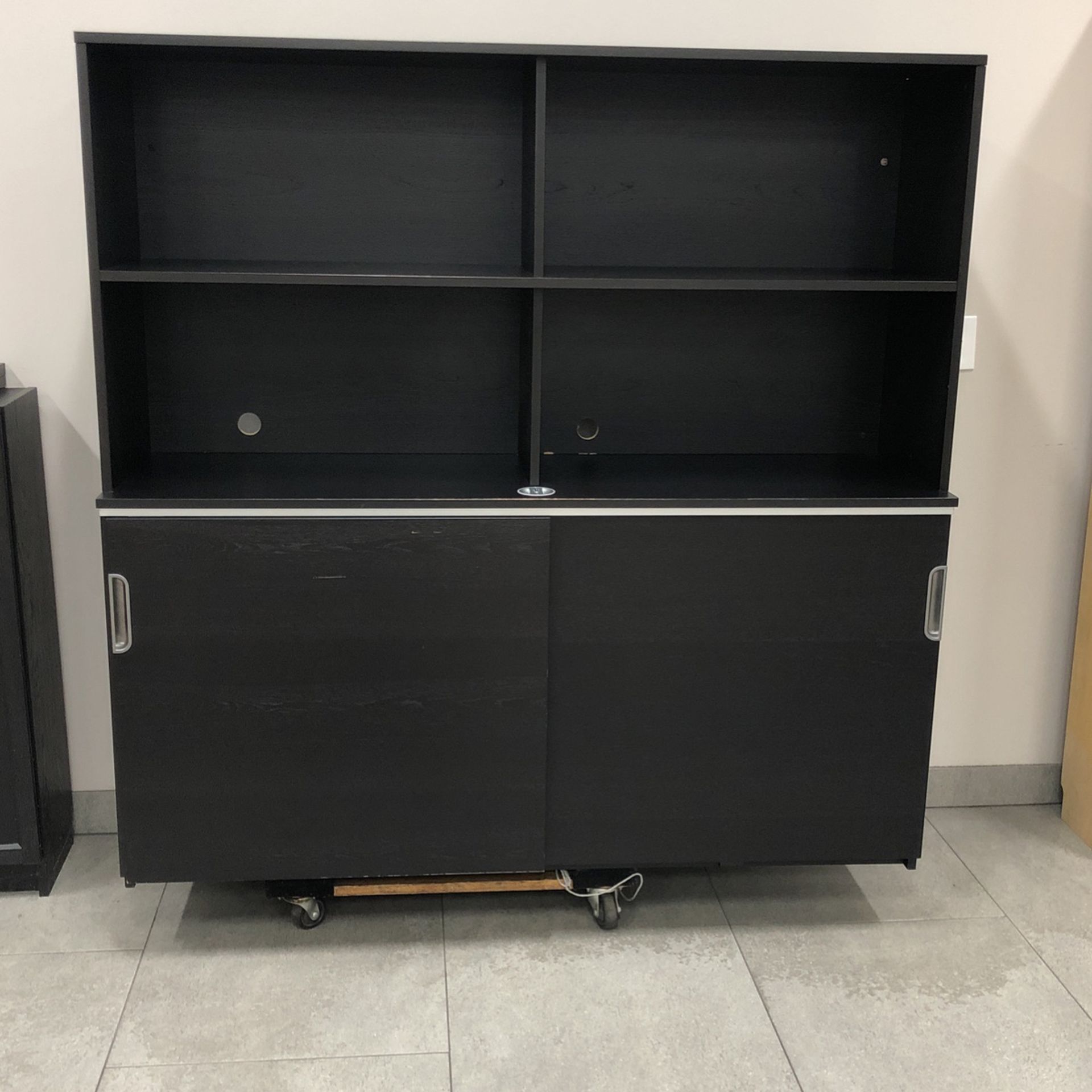 IKEA black office book shelf computer cabinet 