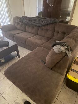 Soft Chocolate Sectional Couch