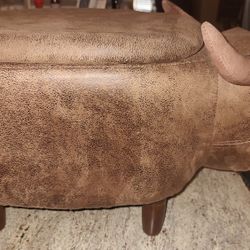 Brown Suede Buffalo Foot Rest