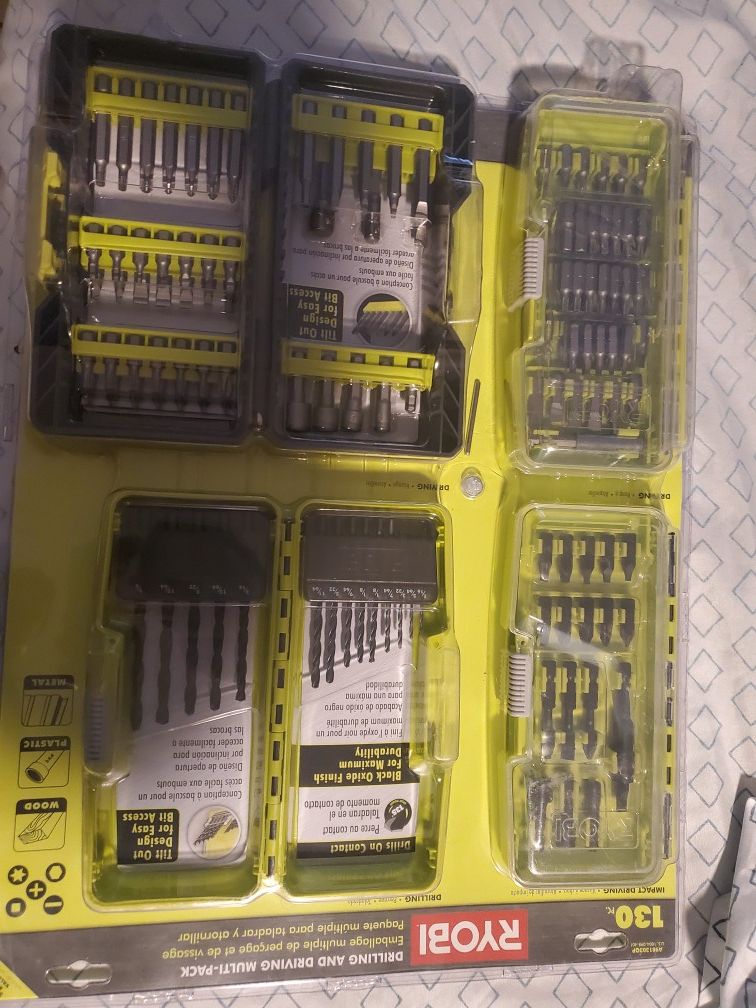 130 pcs. drill bits Ryobi brand new