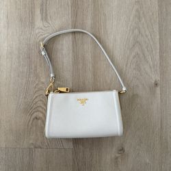 Prada Off White And Gold Purse 