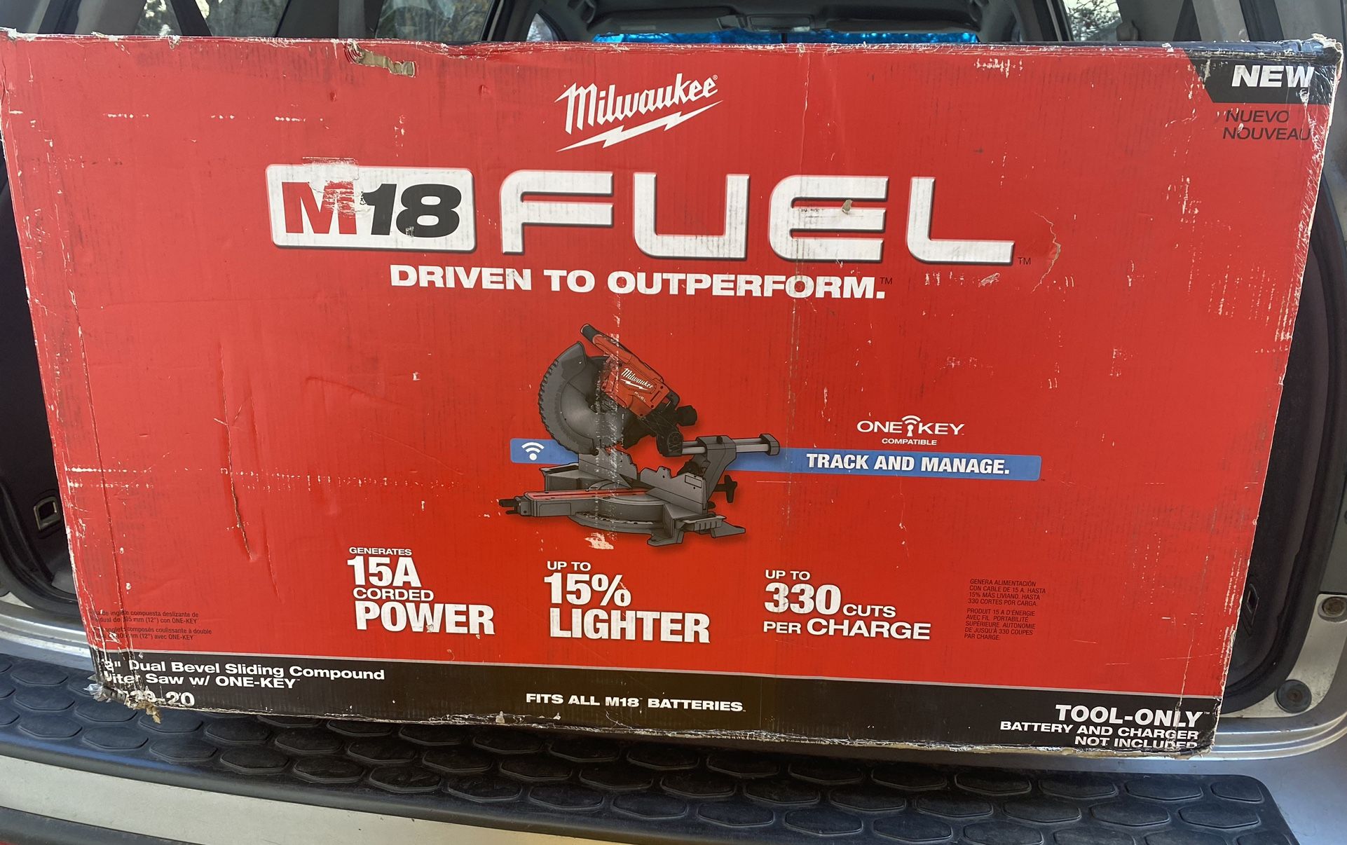 NIB Milwaukee M18 FUEL18V Lithium-Ion Brushless Cordless 12 in.Dual Bevel Sliding Compound Miter Saw