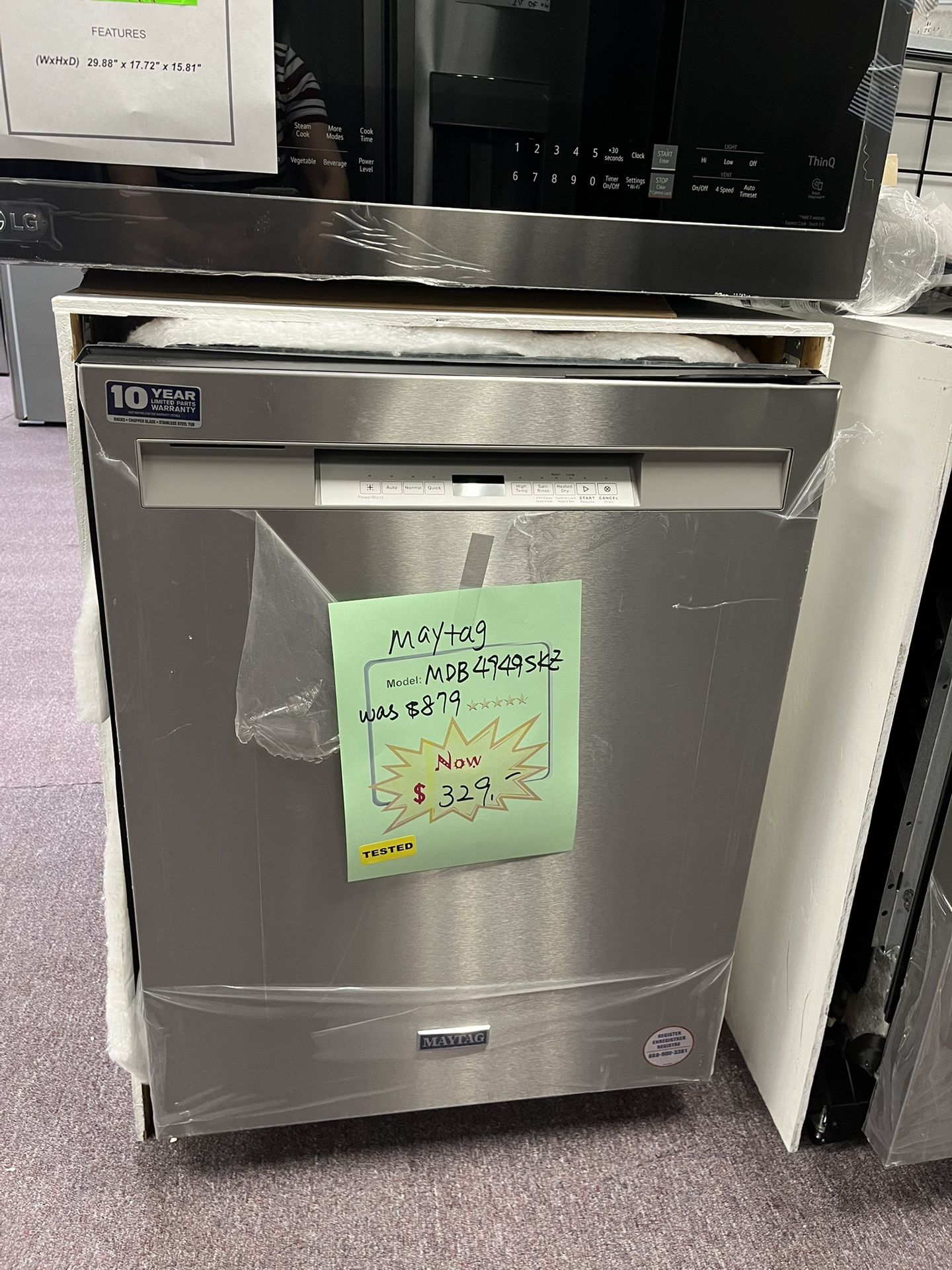 Dishwasher 24’ Standard Stainless Steel New Scratch Dents Maytag