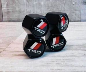 Matte Black TRD Class A Car Airtight Wheel Tire Air Valve Caps Stem Cover…….