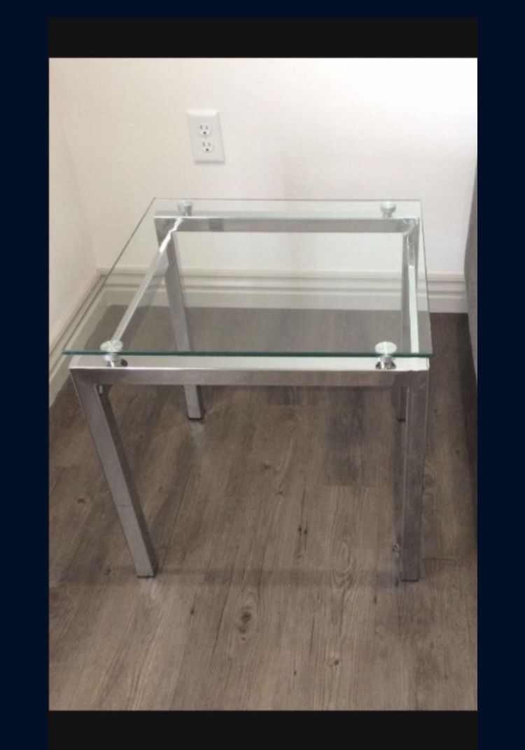 Glass And Metal End Table- Moving Sale