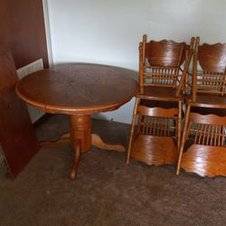 Dining Room Table Set With Leaf Insert 4 Chairs