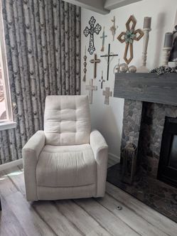 Set of 2 Cream Fabric, Swivel, Rocking, Electric Recliners