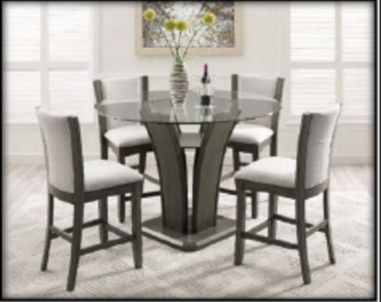 Counter Height 5pc Set 54”x54”x36”H