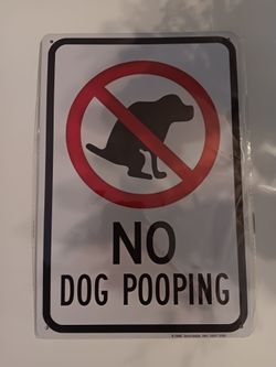 No Dog Pooping Metal Poster Tin Sign 7.87"×11.8"