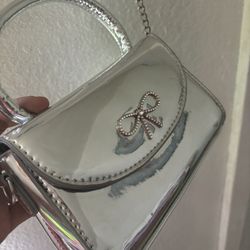 Bow Silver Handbag