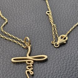 Gold Filled Cross Necklace.Cross Pendant, Cross Charm, 925 Silver.  