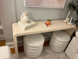 West elm Solstice Painted Raffia Console Table