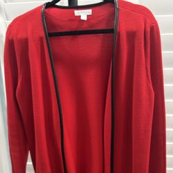 Red Open Cardigan Sweater